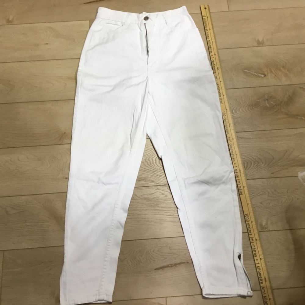 Stylish White High Waist Jean Pants